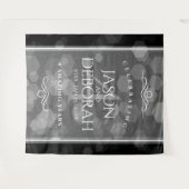 Elegante 4e Linen Huwelijksjubileum Viering Wandkleed (Voorkant (horizontaal))