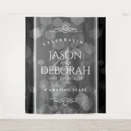 Elegante 4e Linen Huwelijksjubileum Viering Wandkleed