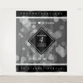 Elegante 4e Linen Huwelijksjubileum Viering Wandkleed (Voorkant)