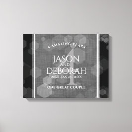 Elegante 4e Linnen Huwelijksjubileumviering Canvas Afdruk