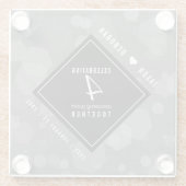 Elegante 4e linnen huwelijksjubileumviering glazen onderzetter (Achterkant)