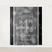 Elegante 4e linnen huwelijksjubileumviering wandkleed (Voorkant)