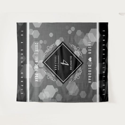 Elegante 4e linnen huwelijksjubileumviering wandkleed (Voorkant (horizontaal))