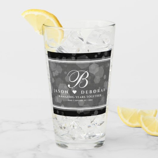 Elegante 4e Linnen Huwelijksverjaardag Glas (Voorkant ijs)