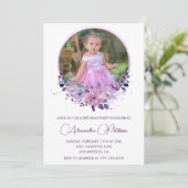 Elegante 4e verjaardag uitnodiging Foto Elegant (Staand voorkant)