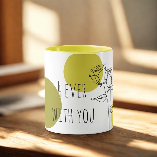 Elegante "4ever With You" Typografie Mok