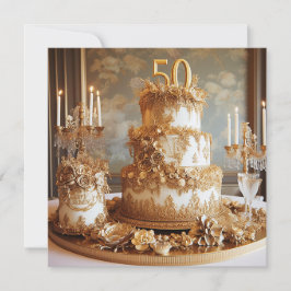 ELEGANTE 50 BRUILOFT JUBILEUM CAKE KAART
