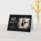 Elegante 50 en Fabulous Flower 50e verjaardag foto Kaart (Gele Bloem)