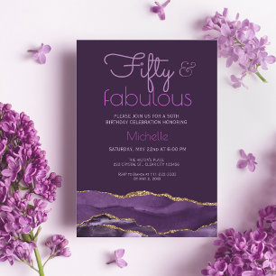 Elegante 50 en Fabulous Paarse Goud Agaat Kaart