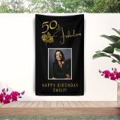 Elegante 50 en Fabulous Twigs 50e verjaardag foto Spandoek