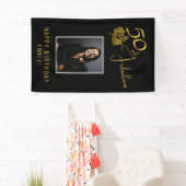 Elegante 50 en Fabulous Twigs 50e verjaardag foto Spandoek (Insitu)