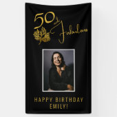 Elegante 50 en Fabulous Twigs 50e verjaardag foto Spandoek (Verticaal)