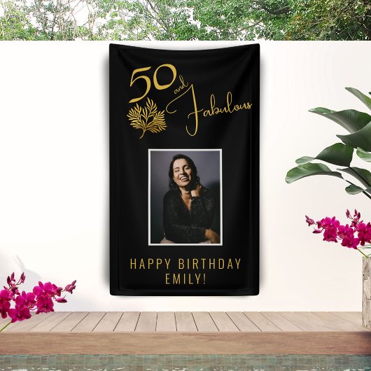 Elegante 50 en Fabulous Twigs 50ste verjaardag fot Spandoek