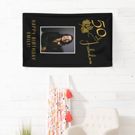 Elegante 50 en Fabulous Twigs 50ste verjaardag fot Spandoek (Insitu)