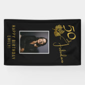 Elegante 50 en Fabulous Twigs 50ste verjaardag fot Spandoek (Horizontaal)