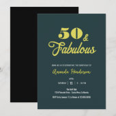 Elegante 50 en Fabulous Vrouwen Verjaardag  Kaart (Voorkant / Achterkant)
