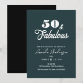 Elegante 50 en fantastische vrouwen verjaardag kaart (Voorkant / Achterkant)