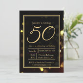 Elegante 50 en Uitstekende Uitnodiging van het Ver (Staand voorkant)