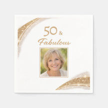 Elegante 50 & Fabulous Gouden Foto Verjaardagsfees