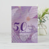 Elegante 50 & Fabulous Lavender Verjaardag Uitnodi Kaart (Staand voorkant)