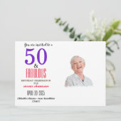 Elegante 50 & Fabulous Verjaardag Kaart (Staand voorkant)