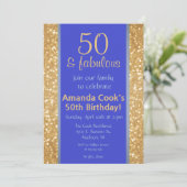 Elegante 50 & fantastische 50e verjaardag uitnodig kaart (Staand voorkant)