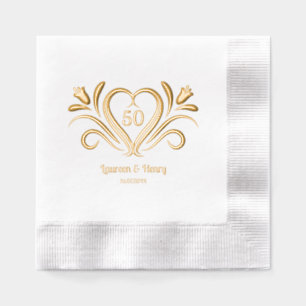 Elegante 50 jaar mijlpaal gepersonaliseerd folie servetten