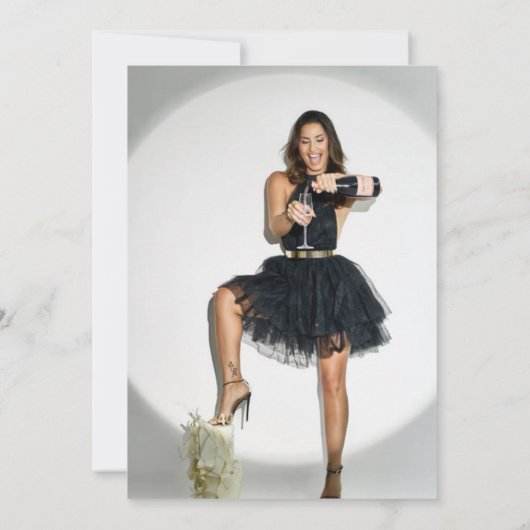 Elegante 50e & Fabulous verjaardag Roze Goud Foto Kaart (Achterkant)