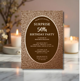 Elegante 50e Foto op Achterkant Aangepaste Verjaar Folie Uitnodiging