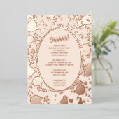 Elegante 50e foto op de achterkant Custom Birthday Folie Uitnodiging (Staand Voorkant)