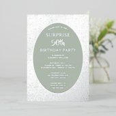 Elegante 50e foto op de achterkant Custom Birthday Folie Uitnodiging (Staand Voorkant)