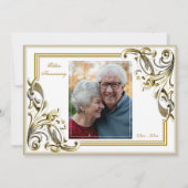 Elegante 50e Golden Wedding Jubileum Foto Kaart (Achterkant)