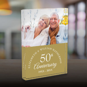 Elegante 50e gouden huwelijksjubileum fotoblokken