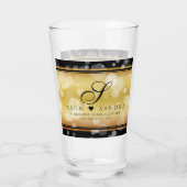 Elegante 50e gouden huwelijksjubileum glas (Achterkant)