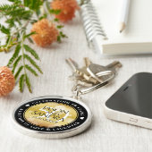 Elegante 50e gouden huwelijksjubileum sleutelhanger (Zijkant)
