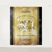 Elegante 50e gouden huwelijksjubileum wandkleed (Voorkant)