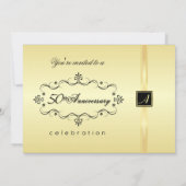 Elegante 50e gouden jubileumfeest uitnodigingen (Achterkant)