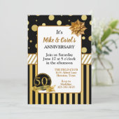 Elegante 50e Jubileum Feestuitnodiging Kaart (Staand voorkant)