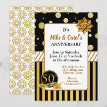 Elegante 50e Jubileum Feestuitnodiging