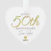 Elegante 50e Jubileum Gouden Folie Aangepaste Brui Ornament (achterkant)