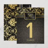 Elegante 50e Jubileum tafel nummer Kaart (Voorkant / Achterkant)