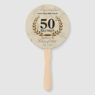 Elegante 50e klas reunie marmer goud laurier hand handwaaier
