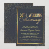 Elegante 50e trouwdag kaart (Voorkant / Achterkant)