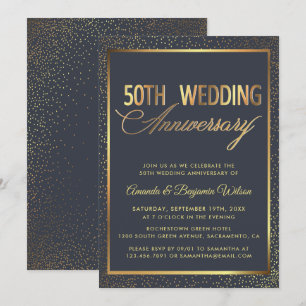 Elegante 50e trouwdag kaart
