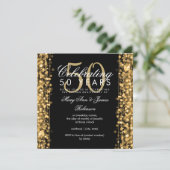 Elegante 50e trouwjubileum glitters goud kaart (Staand voorkant)