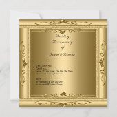 Elegante 50e trouwjubileum goud wit kaart (Achterkant)