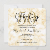 Elegante 50e trouwjubileum gouden marmer kaart (Voorkant)