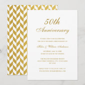 Elegante 50e trouwjubileum gouden uitnodiging (Voorkant / Achterkant)