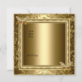 Elegante 50e trouwjubileum gouden vlinder kaart (Achterkant)