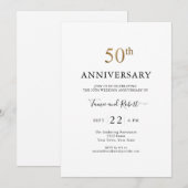 Elegante 50e trouwjubileum kaart (Voorkant / Achterkant)